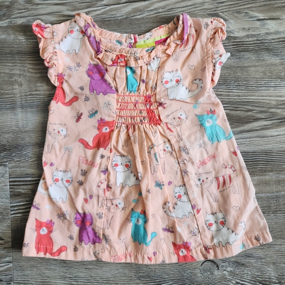 Penelope Mack Peach Cat Pattern Dress - Picture 1 of 1